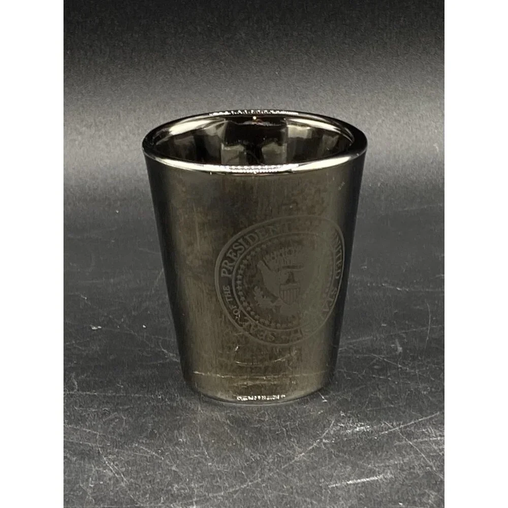 Mirrored Shot Glass Eisenhower Presidential Library Museum Abilene Kansas